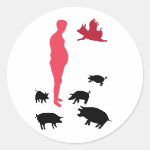 Rond Happy Repas Sticker végétarien La Ferme