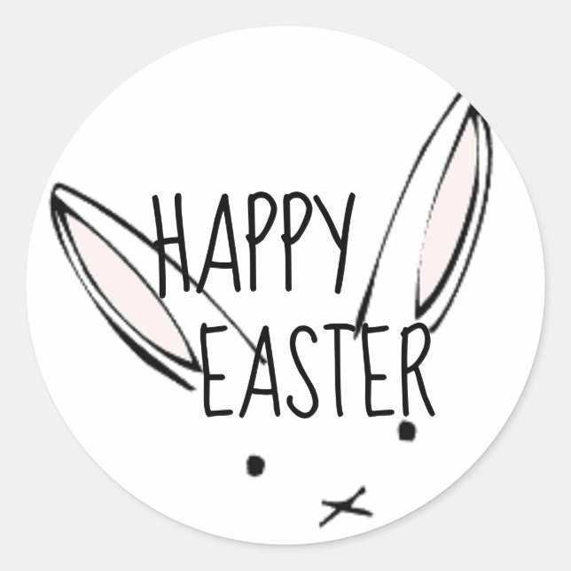Rond Happy Sticker lapin lapin de Pâques (Devant)