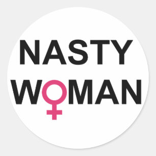 Rond Hillary 2016 Nasty Woman sticker