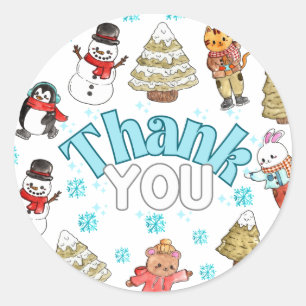 Rond Hiver onederland anniversaire merci Sticker