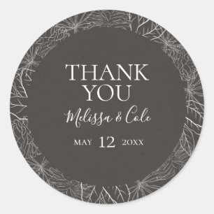 Rond Hiver rustique   Sticker Favor Merci charbon