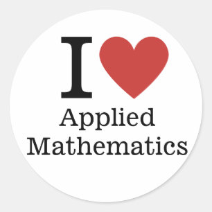 Rond I ❤️ Love Applied Mathematics STICKER