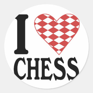 Rond I Love Chess Sticker