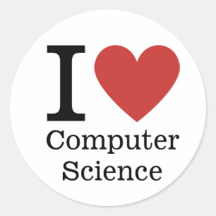 Rond I ❤️ Love Computer Science STICKER