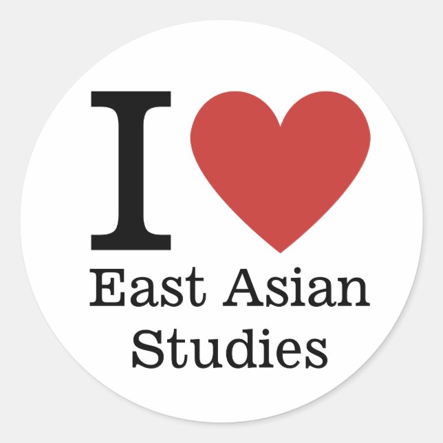 Rond I ❤️ Love East Asian Studies STICKER (Devant)