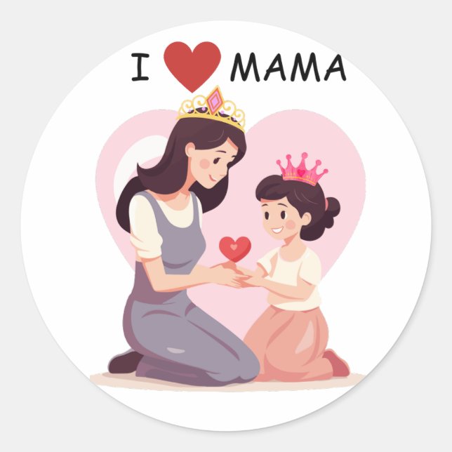 Rond I Love mama Sticker (Devant)