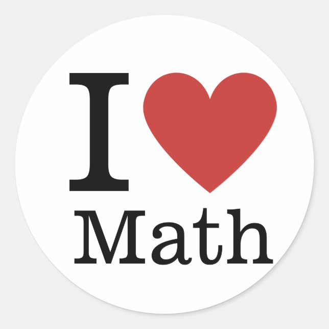 Rond I ❤️ Love Math STICKER (Devant)