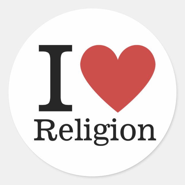 Rond I ❤️ Love Religion STICKER (Devant)