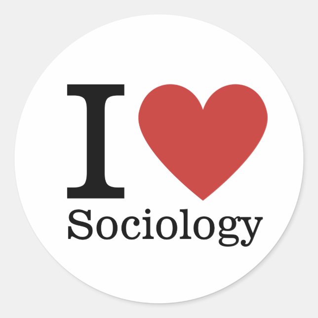 Rond I ❤️ Love Sociology STICKER (Devant)