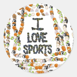 Rond I Love Sports Sticker