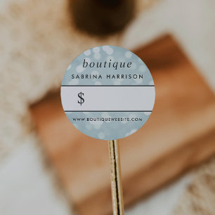 Rond Ice Blue Bokeh Boutique Prix Sticker