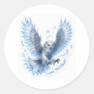 Rond Ice Owl Sticker