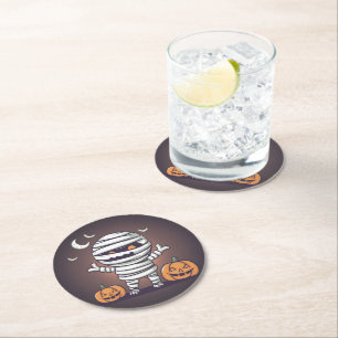 Rond Illustration mignonne momie Dessous de verre papie