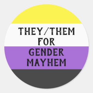 Rond Ils/Eux pour Sexe Sticker Mayhem (drapeau Enby)
