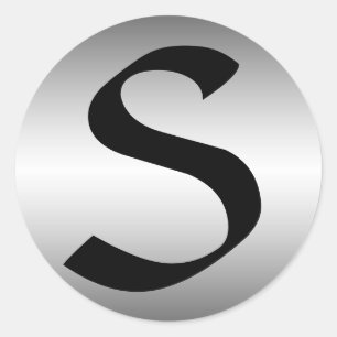 Rond Initiale Sur Sticker En Plaque Métal