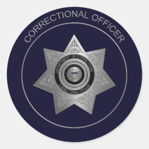 Rond Insigne de l'agent correctionnel, Sticker en argen