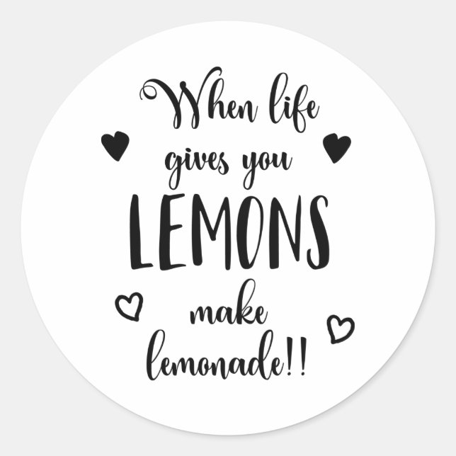 Rond Inspirer quand la vie vous donne citrons Sticker S (Devant)