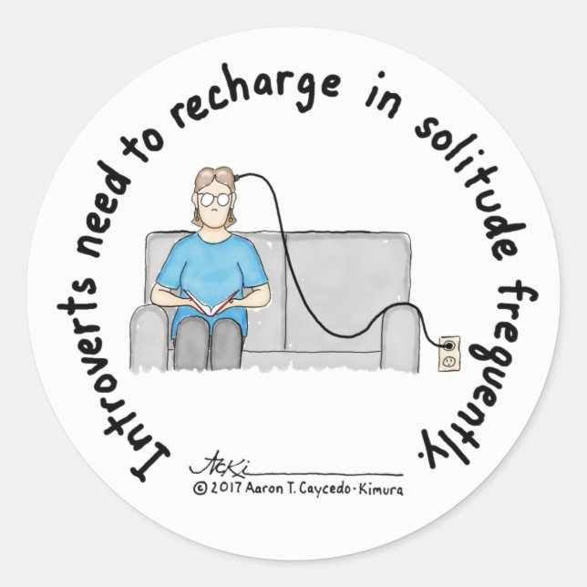 Rond Introvert Basics : Recharger Sticker (Devant)