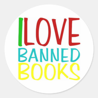 ROND J'ADORE LES LIVRES INTERDITS STICKER OFFICIEL