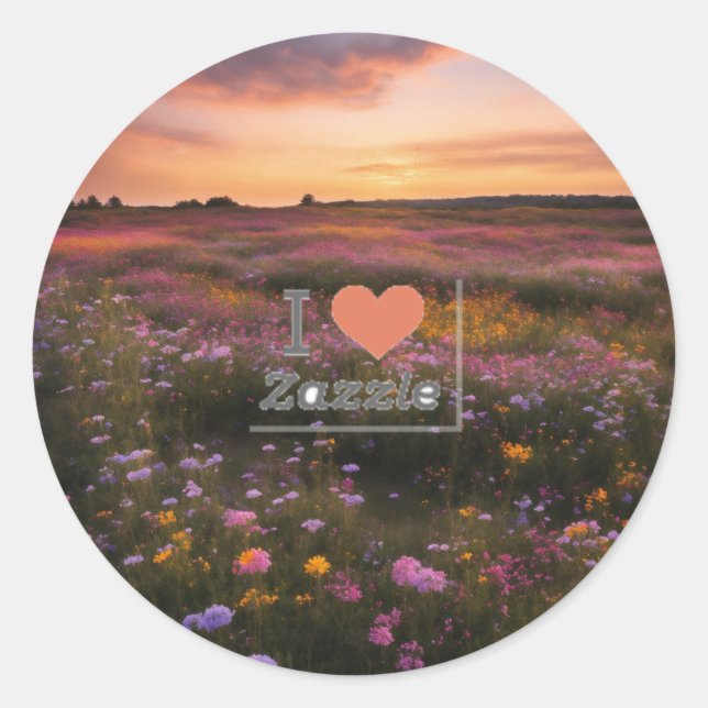 Rond J'adore Sticker Zazzle (Devant)
