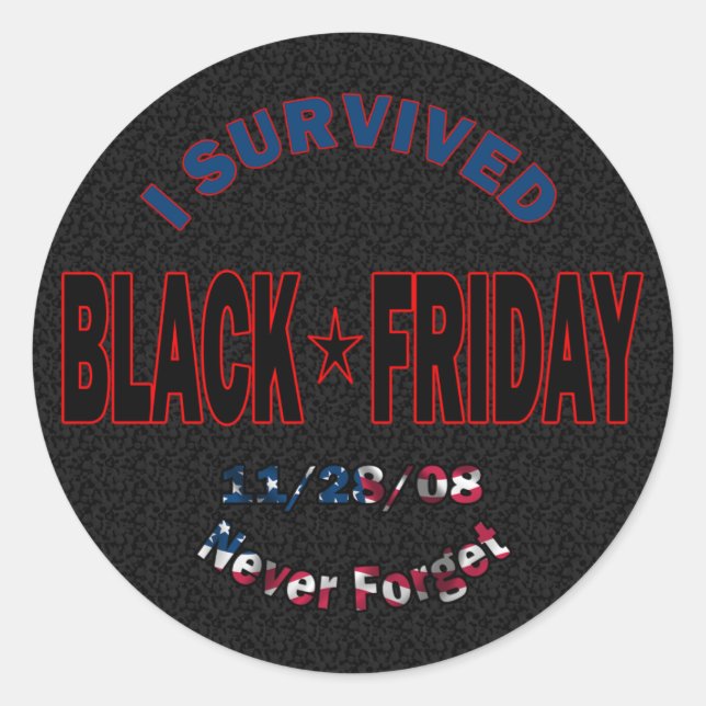Rond J'ai survécu Black Friday Sticker (Devant)