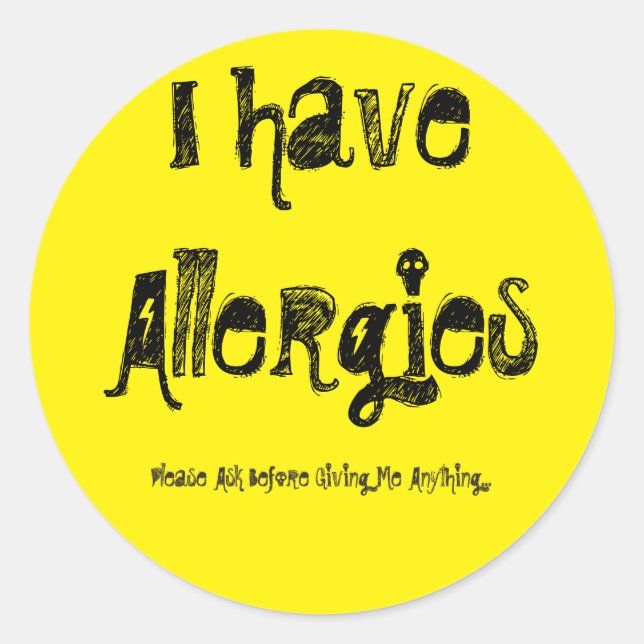 Rond J'Ai Un Sticker Allergique (Devant)