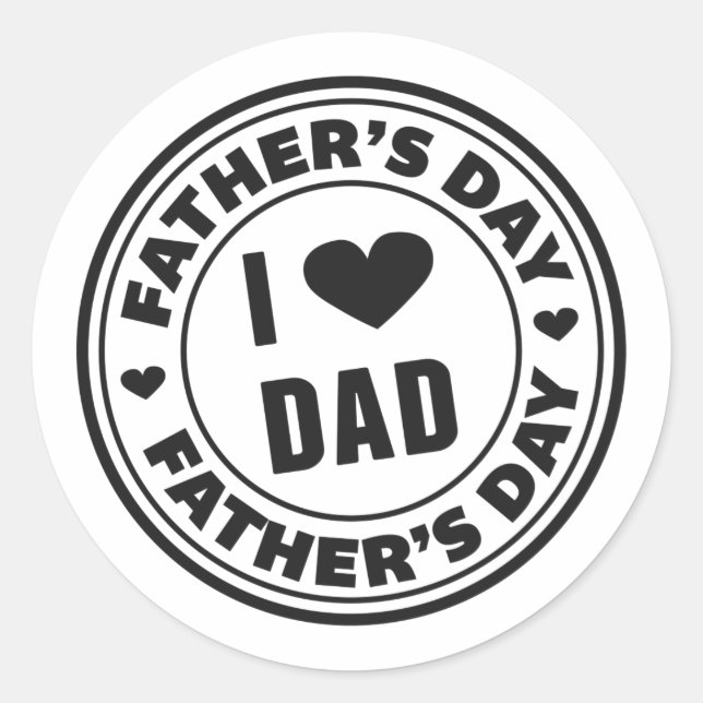 Rond J'aime papa Bonne Fête des pères | Sticker (Devant)