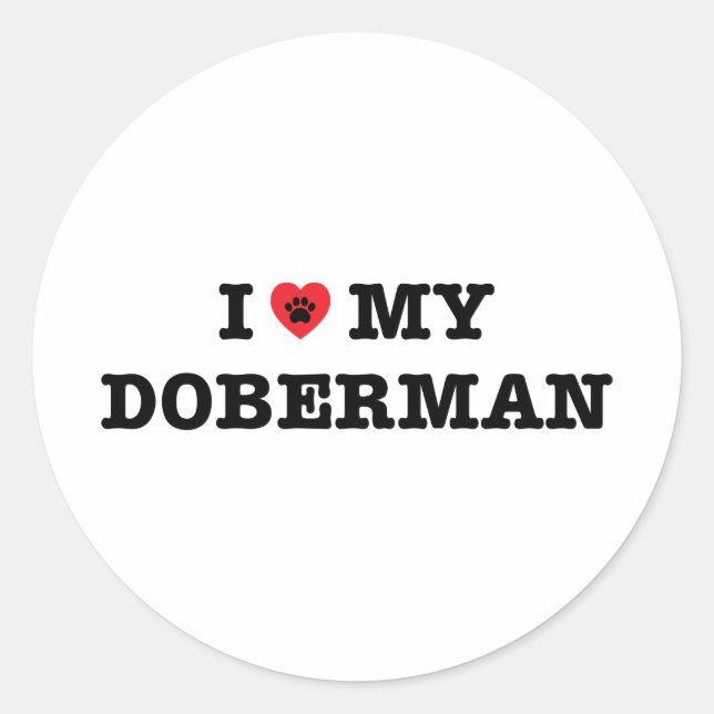 Rond J'Coeur Mon Sticker Doberman (Devant)