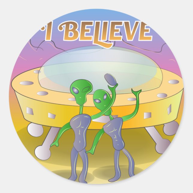 Rond Je crois en Sticker UFO (Devant)