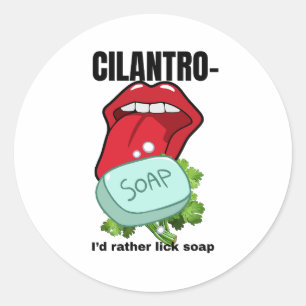 Rond Je préfère Lick Soap - Anti-Cilantro Drôle Sticker