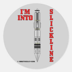 Rond Je suis dans Slickline, Sticker filaire, Pile à hu