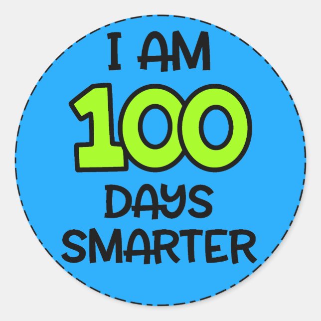 Rond Je suis Sticker Smarter 100 jours (Devant)