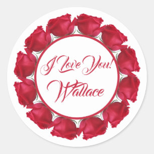 Rond Je T'Aime Douzaine Red Roses Classic Round Sticker