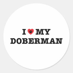 Rond J'Entends Mon Doberman Sticker