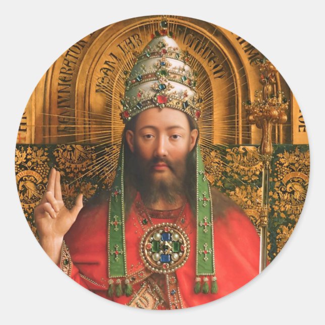 Rond Jesus Christ Ghent Altarpiece Sticker (Devant)