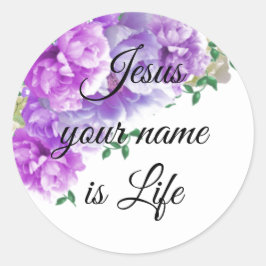 Rond Jésus Votre nom est Sticker Life Round