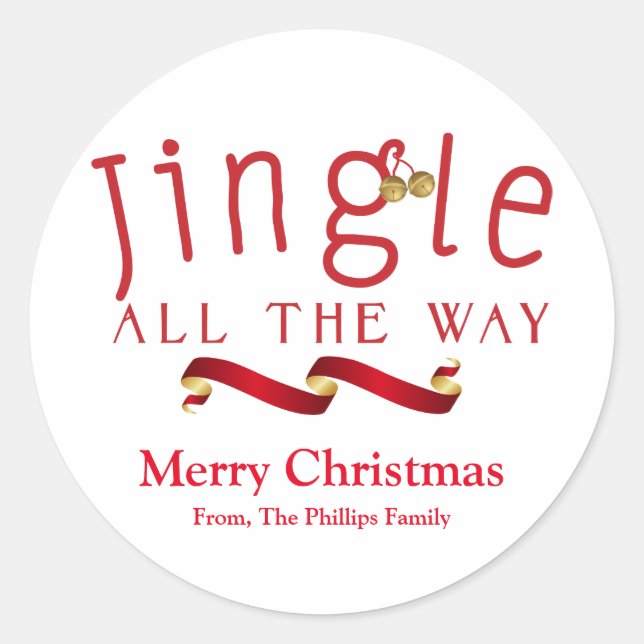 Rond JINGLE TOUT LE CHEMIN Sticker de Noël (Devant)