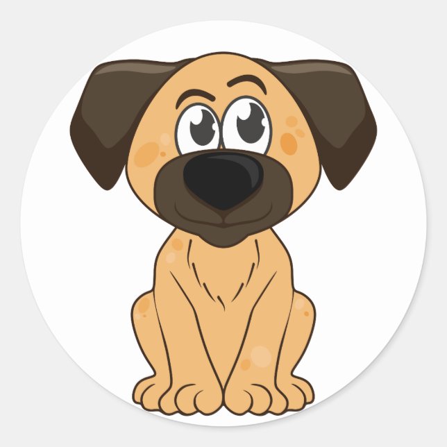Rond Joli chiot Brown - Sticker (Devant)