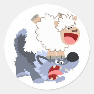 Rond Joli lecteur de dessin Mouton et Sticker Wolf