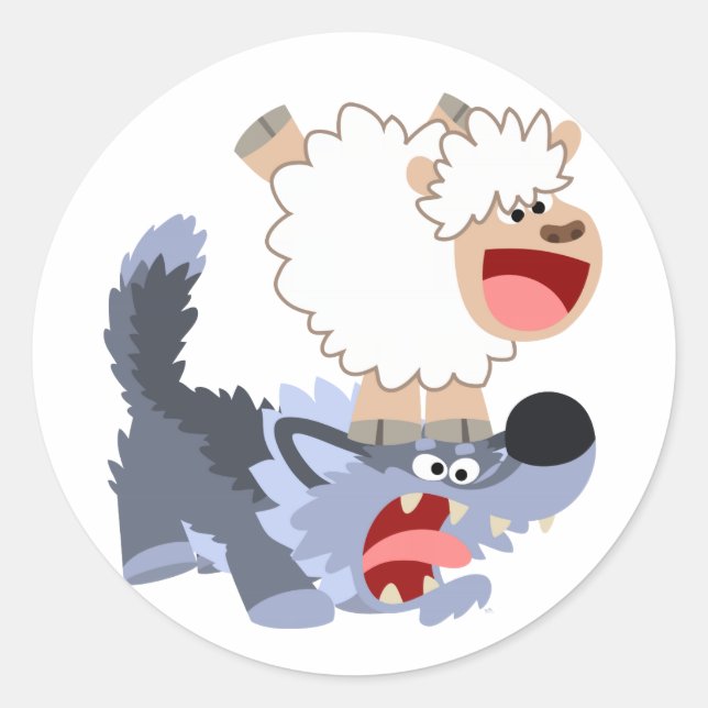 Rond Joli lecteur de dessin Mouton et Sticker Wolf (Devant)