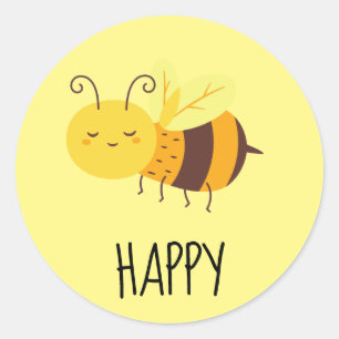 Rond Joli Sticker Inspirationnel Abeille