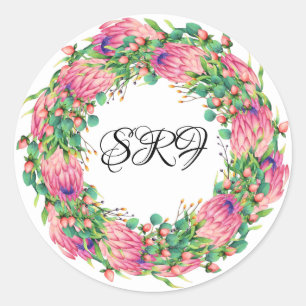 Rond Joli Sticker Monogramme Protea Wreath