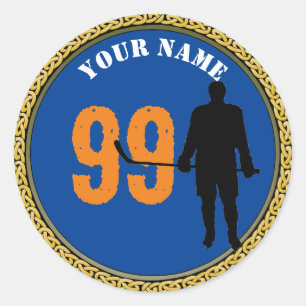 Rond Joueur de hockey Sticker - Ajouter nom et numéro