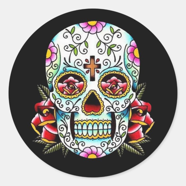 Rond Jour de la mort Sticker crâne (Devant)
