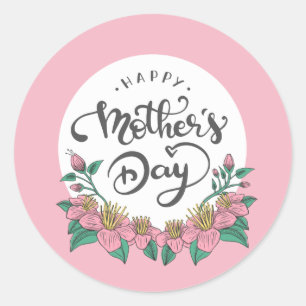 Rond Jour des mères florales élégantes   Sticker