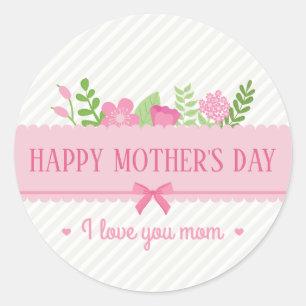 Rond Jour des mères florales élégantes   Sticker