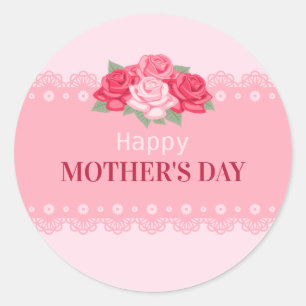Rond Jour des mères florales élégantes   Sticker