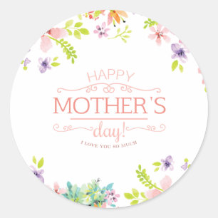 Rond Jour des mères florales élégantes   Sticker