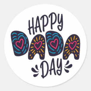 Rond Joyeuse Fête des pères du jour du Dada  Sticker