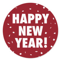 Joyeux Sticker Confetti du Nouvel An